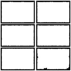 Set of grunge style frames black on white background