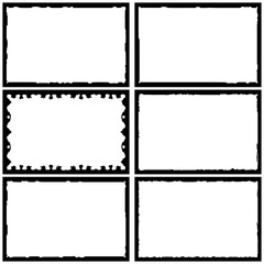 Set of grunge style frames black on white background