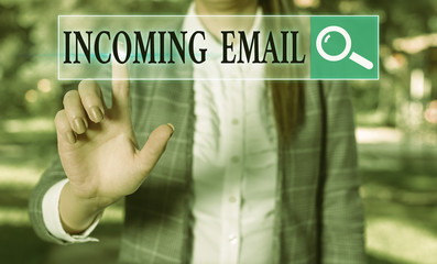 Word writing text Incoming Email. Business photo showcasing those mail pieces that are received by...