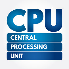CPU - Central Processing Unit acronym, technology concept background