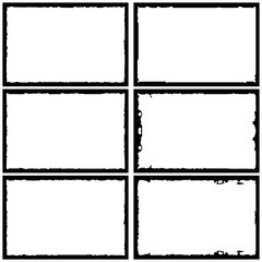 Set of grunge style frames black on white background