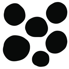 Set of black circle shaped vector spots