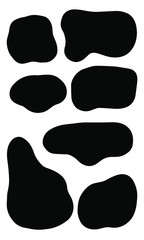 Set of black rectangle and square shaped vector spots