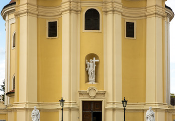View of the Baroque style Parish Church in Laxenburg, Lower Austria, Austria.