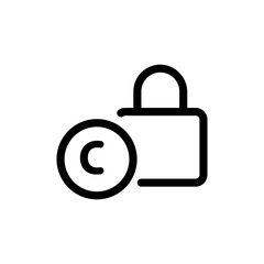 intellectual property icon vector. Thin line sign. Isolated contour symbol illustration