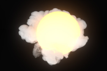 Clouds and air pollution,environmental protection,3d rendering.