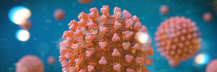 coronavirus pandemic, health threatening influenza virus - obrazy, fototapety, plakaty