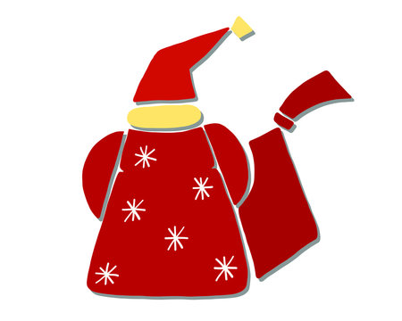 vector image of silhouette set of Santas. logo, geometric shapes shape Christmas theme