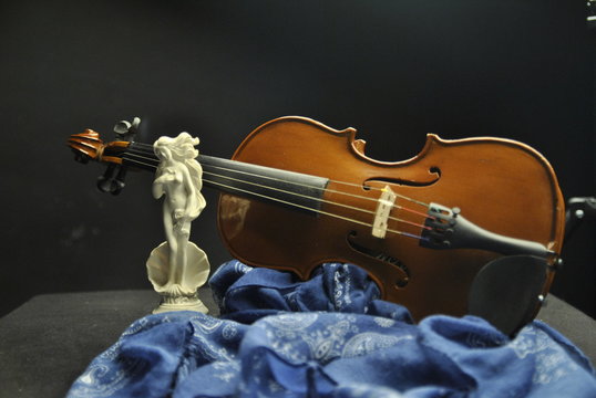 viol&iacute;n, estatua venus y fular