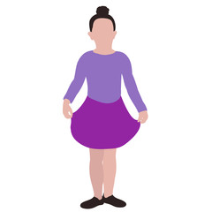 drawing of a dancing child girl white background vector