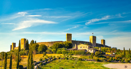 Fototapeta na wymiar Monteriggioni medieval fortified village, Siena, Tuscany. Italy