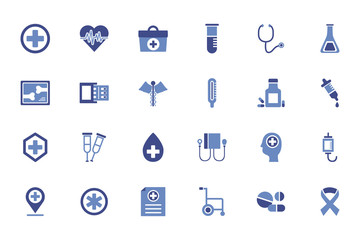 bundle of medical set icons