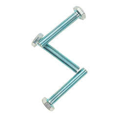 Isolated object letter S lined with metal bolts.