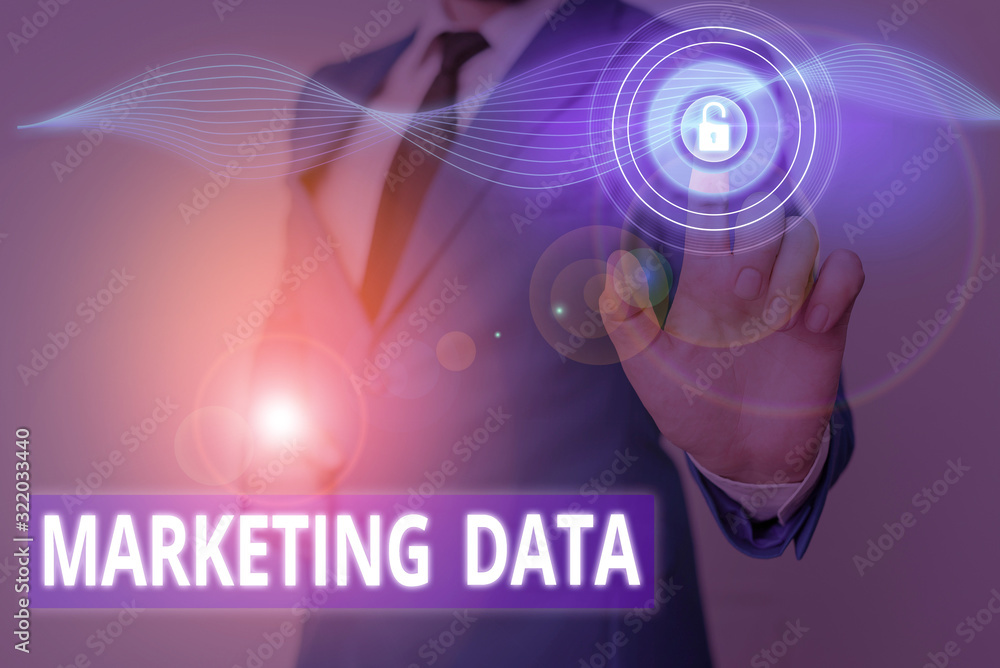 Poster conceptual hand writing showing marketing data. concept meaning information that can be used to impr