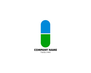 Pharmacy Capsule Logo Design Template