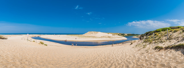 The mouth of the Huchet current in the Landes
