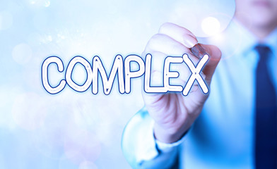 Word writing text Complex. Business photo showcasing the significant ideas that are completely or...