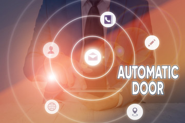 Writing note showing Automatic Door. Business concept for opens automatically when sensing the...