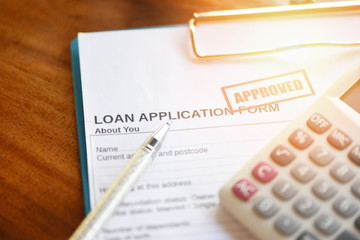 Financial loan calculator or lending for car and home loan application agreement - Loan approval...