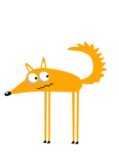 Illustration of funny cartoon fox
