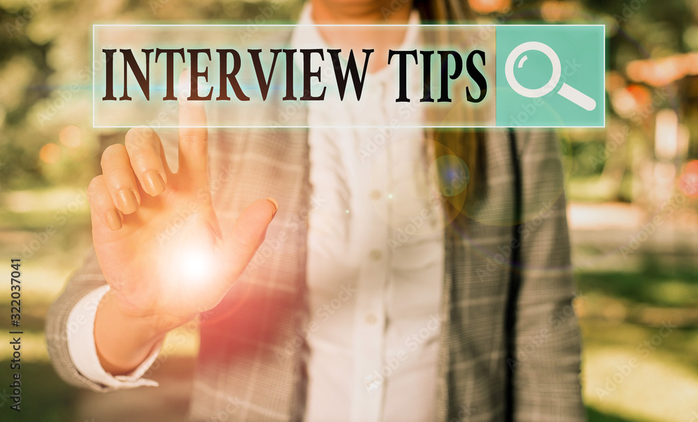 Poster word writing text interview tips. business photo showcasing information or advice given to be helpfu