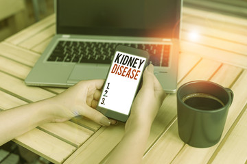 Word writing text Kidney Disease. Business photo showcasing condition characterized by a gradual...