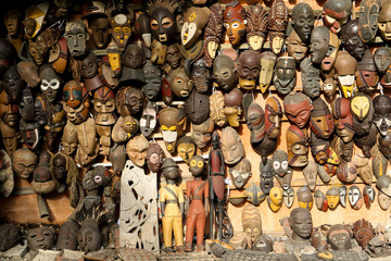 African traditional spiritual wooden masks