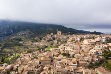 Fototapeta na wymiar Aerial view of the old resort town Valldemossa