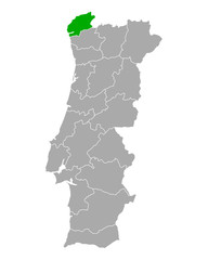 Karte von Viana do Castelo in Portugal