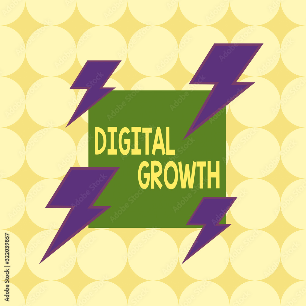 Poster conceptual hand writing showing digital growth. concept meaning use of digital technology to solve t