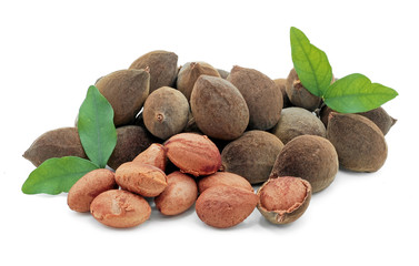  Velvet tamarind fruit (Dialium cochinchinense)isolated on white background