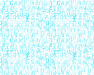 blue alphabet watercolour effect. Textured effect with watercolour. abstract seamless pattern modern bright background