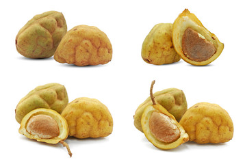 Cynometra cauliflora fruit isolated on white background