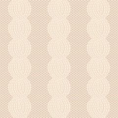 Seamless cable knit light beige pattern. Handycraft background