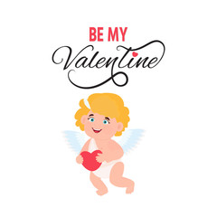  ute cartoon cupid character. Vector illustration can use for Valentine s Day poster, banner, greeting card and scrapbooking.