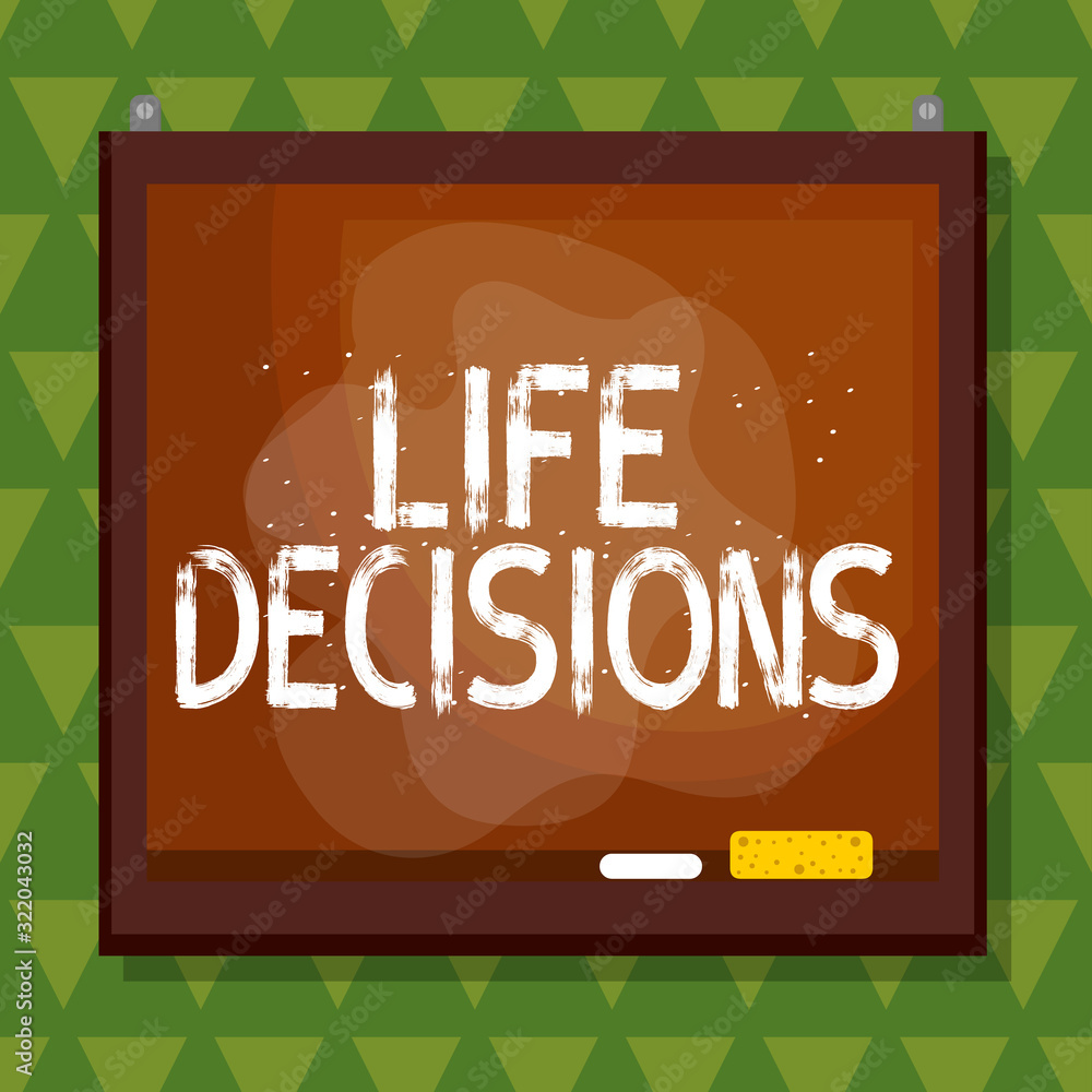 Poster conceptual hand writing showing life decisions. concept meaning an important decision which you make