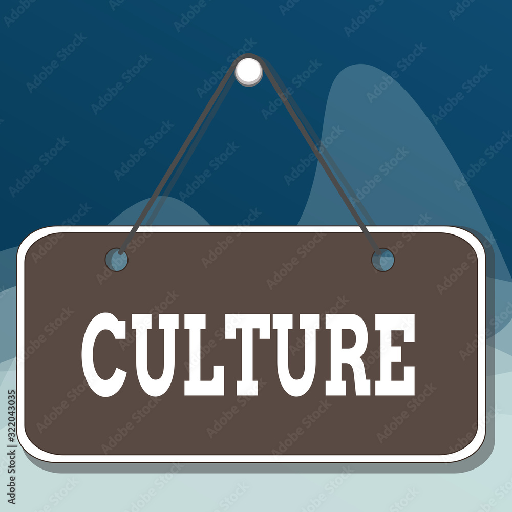 Aufkleber writing note showing culture. business concept for characteristics and knowledge of a particular gro