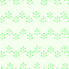Vector seamless surface pattern dsign. Many leaves, branches, herbs, dots, triangles. Floral spring design for printing on paper, fabric, cards. Natural background for social media blog post, banners