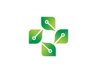 medical technology logo template design, icon, symbol