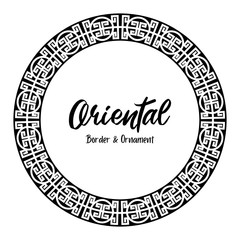 Classic Oriental Chinese Ornament Frame Vintage Border Art Decorative