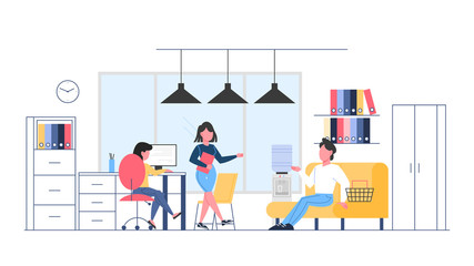 Empty office interior. Modern workplace for business people.