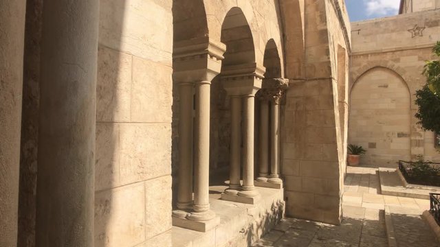 Bethlehem, Palestine - October 20, 2019: Basilica of the Nativity Inner church part 13 4K