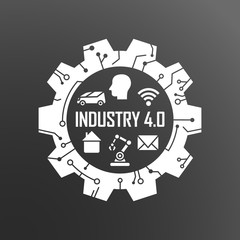 Industry 4.0 concept. Vector illustration isolated on white background.