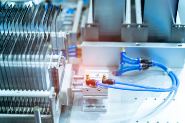 robotic screen protector film or glass cover in manufacture phone factory