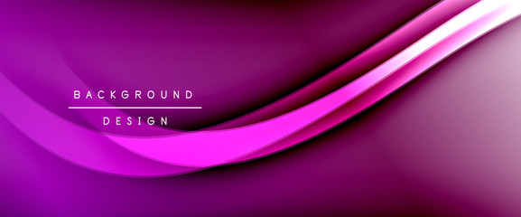 Dynamic trendy fluid color gradient abstract background with flowing wave lines. Vector Illustration