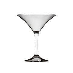 Empty Conical Martini Cocktail Glass Isolated on White Background. 3D Render.