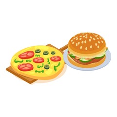 Fast food icon. Isometric illustration of fast food vector icon for web