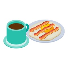 Traditional breakfast icon. Isometric illustration of traditional breakfast vector icon for web