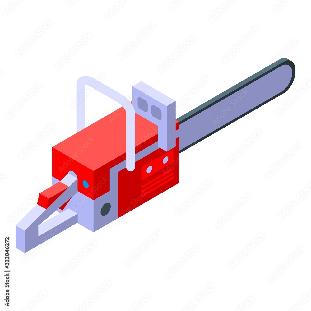Poster chainsaw icon. isometric of chainsaw vector icon for web design isolated on white background