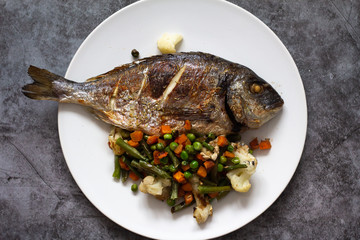 fresh fish with vegetables